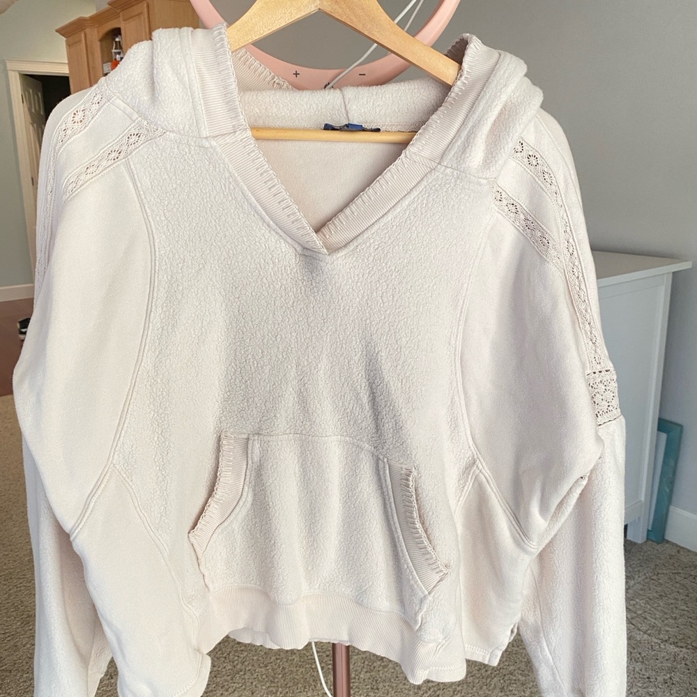 Women's Cream Fleece Hoodie